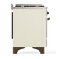 ILVE Majestic III 36-Inch Dual Fuel Range with 6 Sealed Burners + Griddle, 3.5 cu. ft. Oven, Antique White with Burnished Trim, Liquid Propane, Solid Door, UM36FQNR3AWBLP