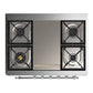 ILVE Majestic III 36-Inch Dual Fuel Range with 6 Sealed Burners + Griddle, 3.5 cu. ft. Oven, Antique White with Chrome Trim, Liquid Propane, Solid Door, UM36FQNR3AWCLP