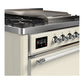 ILVE Majestic III 36-Inch Dual Fuel Range with 6 Sealed Burners + Griddle, 3.5 cu. ft. Oven, Antique White with Chrome Trim, Natural Gas, Solid Door, UM36FQNR3AWC
