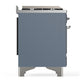 ILVE Majestic III 36-Inch Dual Fuel Range with 6 Sealed Burners + Griddle, 3.5 cu. ft. Oven, Blue Grey with Chrome Trim, Natural Gas, Solid Door, UM36FQNR3BGC