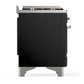ILVE Majestic III 36-Inch Dual Fuel Range with 6 Sealed Burners + Griddle, 3.5 cu. ft. Oven, Glossy Black with Chrome Trim, Natural Gas, Solid Door, UM36FQNR3BKC