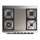 ILVE Majestic III 36-Inch Dual Fuel Range with 6 Sealed Burners + Griddle, 3.5 cu. ft. Oven, Burgundy with Burnished Trim, Liquid Propane, Solid Door, UM36FQNR3BUBLP