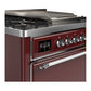 ILVE Majestic III 36-Inch Dual Fuel Range with 6 Sealed Burners + Griddle, 3.5 cu. ft. Oven, Burgundy with Chrome Trim, Liquid Propane, Solid Door, UM36FQNR3BUCLP