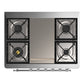 ILVE Majestic III 36-Inch Dual Fuel Range with 6 Sealed Burners + Griddle, 3.5 cu. ft. Oven, Burgundy with Chrome Trim, Liquid Propane, Solid Door, UM36FQNR3BUCLP