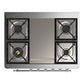 ILVE Majestic III 36-Inch Dual Fuel Range with 6 Sealed Burners + Griddle, 3.5 cu. ft. Oven, Emerald Green with Chrome Trim, Natural Gas, Solid Door, UM36FQNR3EGC