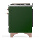 ILVE Majestic III 36-Inch Dual Fuel Range with 6 Sealed Burners + Griddle, 3.5 cu. ft. Oven, Emerald Green with Copper Trim, Natural Gas, Solid Door, UM36FQNR3EGP