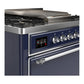 ILVE Majestic III 36-Inch Dual Fuel Range with 6 Sealed Burners + Griddle, 3.5 cu. ft. Oven, Mightnight Blue with Chrome Trim, Natural Gas, Solid Door, UM36FQNR3MBC