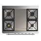 ILVE Majestic III 36-Inch Dual Fuel Range with 6 Sealed Burners + Griddle, 3.5 cu. ft. Oven, Mightnight Blue with Chrome Trim, Natural Gas, Solid Door, UM36FQNR3MBC