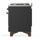 ILVE Majestic III 36-Inch Dual Fuel Range with 6 Sealed Burners + Griddle, 3.5 cu. ft. Oven, Matte Graphite with Burnished Trim, Liquid Propane, Solid Door, UM36FQNR3MGBLP
