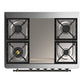 ILVE Majestic III 36-Inch Dual Fuel Range with 6 Sealed Burners + Griddle, 3.5 cu. ft. Oven, Matte Graphite with Burnished Trim, Liquid Propane, Solid Door, UM36FQNR3MGBLP