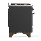 ILVE Majestic III 36-Inch Dual Fuel Range with 6 Sealed Burners + Griddle, 3.5 cu. ft. Oven, Matte Graphite with Burnished Trim, Natural Gas, Solid Door, UM36FQNR3MGB