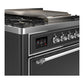 ILVE Majestic III 36-Inch Dual Fuel Range with 6 Sealed Burners + Griddle, 3.5 cu. ft. Oven, Matte Graphite with Chrome Trim, Natural Gas, Solid Door, UM36FQNR3MGC