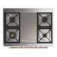 ILVE Majestic III 36-Inch Dual Fuel Range with 6 Sealed Burners + Griddle, 3.5 cu. ft. Oven, Matte Graphite with Copper Trim, Liquid Propane, Solid Door, UM36FQNR3MGPLP