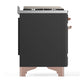 ILVE Majestic III 36-Inch Dual Fuel Range with 6 Sealed Burners + Griddle, 3.5 cu. ft. Oven, Matte Graphite with Copper Trim, Natural Gas, Solid Door, UM36FQNR3MGP