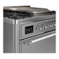 ILVE Majestic III 36-Inch Dual Fuel Range with 6 Sealed Burners + Griddle, 3.5 cu. ft. Oven, Stainless Steel with Chrome Trim, Natural Gas, Solid Door, UM36FQNR3SSC