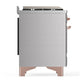 ILVE Majestic III 36-Inch Dual Fuel Range with 6 Sealed Burners + Griddle, 3.5 cu. ft. Oven, Stainless Steel with Copper Trim, Natural Gas, Solid Door, UM36FQNR3SSP