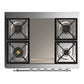 ILVE Majestic III 36-Inch Dual Fuel Range with 6 Sealed Burners + Griddle, 3.5 cu. ft. Oven, White with Chrome Trim, Liquid Propane, Solid Door, UM36FQNR3WHCLP