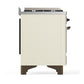 ILVE Majestic III 48-Inch Dual Fuel Range with 5 Sealed Burners + Griddle + French Top, 5.02 cu. ft. Oven, Antique White with Burnished Trim, Natural Gas, Triple Glass Door, UM48FNR3AWB