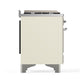 ILVE Majestic III 48-Inch Dual Fuel Range with 5 Sealed Burners + Griddle + French Top, 5.02 cu. ft. Oven, Antique White with Chrome Trim, Liquid Propane, Triple Glass Door, UM48FNR3AWCLP