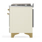ILVE Majestic III 48-Inch Dual Fuel Range with 5 Sealed Burners + Griddle + French Top, 5.02 cu. ft. Oven, Antique White with Brass Trim, Natural Gas, Triple Glass Door, UM48FNR3AWG