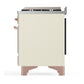 ILVE Majestic III 48-Inch Dual Fuel Range with 5 Sealed Burners + Griddle + French Top, 5.02 cu. ft. Oven, Antique White with Copper Trim, Natural Gas, Triple Glass Door, UM48FNR3AWP