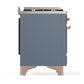 ILVE Majestic III 48-Inch Dual Fuel Range with 5 Sealed Burners + Griddle + French Top, 5.02 cu. ft. Oven, Blue Grey with Copper Trim, Liquid Propane, Triple Glass Door, UM48FNR3BGPLP