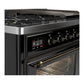 ILVE Majestic III 48-Inch Dual Fuel Range with 5 Sealed Burners + Griddle + French Top, 5.02 cu. ft. Oven, Glossy Black with Burnished Trim, Natural Gas, Triple Glass Door, UM48FNR3BKB
