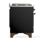 ILVE Majestic III 48-Inch Dual Fuel Range with 5 Sealed Burners + Griddle + French Top, 5.02 cu. ft. Oven, Glossy Black with Burnished Trim, Natural Gas, Triple Glass Door, UM48FNR3BKB