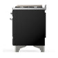 ILVE Majestic III 48-Inch Dual Fuel Range with 5 Sealed Burners + Griddle + French Top, 5.02 cu. ft. Oven, Glossy Black with Chrome Trim, Natural Gas, Triple Glass Door, UM48FNR3BKC