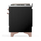 ILVE Majestic III 48-Inch Dual Fuel Range with 5 Sealed Burners + Griddle + French Top, 5.02 cu. ft. Oven, Glossy Black with Copper Trim, Natural Gas, Triple Glass Door, UM48FNR3BKP