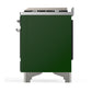 ILVE Majestic III 48-Inch Dual Fuel Range with 5 Sealed Burners + Griddle + French Top, 5.02 cu. ft. Oven, Emerald Green with Chrome Trim, Liquid Propane, Triple Glass Door, UM48FNR3EGCLP