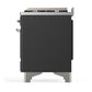 ILVE Majestic III 48-Inch Dual Fuel Range with 5 Sealed Burners + Griddle + French Top, 5.02 cu. ft. Oven, Matte Graphite with Chrome Trim, Liquid Propane, Triple Glass Door, UM48FNR3MGCLP
