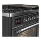 ILVE Majestic III 48-Inch Dual Fuel Range with 5 Sealed Burners + Griddle + French Top, 5.02 cu. ft. Oven, Matte Graphite with Chrome Trim, Natural Gas, Triple Glass Door, UM48FNR3MGC