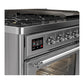 ILVE Majestic III 48-Inch Dual Fuel Range with 5 Sealed Burners + Griddle + French Top, 5.02 cu. ft. Oven, Stainless Steel with Chrome Trim, Liquid Propane, Triple Glass Door, UM48FNR3SSCLP