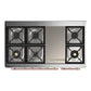 ILVE Majestic III 48-Inch Dual Fuel Range with 5 Sealed Burners + Griddle + French Top, 5.02 cu. ft. Oven, Stainless Steel with Copper Trim, Natural Gas, Triple Glass Door, UM48FNR3SSP