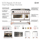 ILVE Majestic III 48-Inch Dual Fuel Range with 5 Sealed Burners + Griddle + French Top, 5.02 cu. ft. Oven, White with Burnished Trim, Natural Gas, Triple Glass Door, UM48FNR3WHB