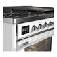 ILVE Majestic III 48-Inch Dual Fuel Range with 5 Sealed Burners + Griddle + French Top, 5.02 cu. ft. Oven, White with Chrome Trim, Natural Gas, Triple Glass Door, UM48FNR3WHC