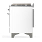 ILVE Majestic III 48-Inch Dual Fuel Range with 5 Sealed Burners + Griddle + French Top, 5.02 cu. ft. Oven, White with Chrome Trim, Natural Gas, Triple Glass Door, UM48FNR3WHC
