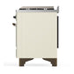 ILVE Majestic III 48-Inch Dual Fuel Range with 5 Sealed Burners + Griddle + French Top, 5.02 cu. ft. Oven, Antique White with Burnished Trim, Natural Gas, Solid Door, UM48FQNR3AWB