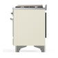 ILVE Majestic III 48-Inch Dual Fuel Range with 5 Sealed Burners + Griddle + French Top, 5.02 cu. ft. Oven, Antique White with Chrome Trim, Natural Gas, Solid Door, UM48FQNR3AWC