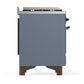 ILVE Majestic III 48-Inch Dual Fuel Range with 5 Sealed Burners + Griddle + French Top, 5.02 cu. ft. Oven, Blue Grey with Burnished Trim, Liquid Propane, Solid Door, UM48FQNR3BGBLP