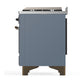 ILVE Majestic III 48-Inch Dual Fuel Range with 5 Sealed Burners + Griddle + French Top, 5.02 cu. ft. Oven, Blue Grey with Burnished Trim, Natural Gas, Solid Door, UM48FQNR3BGB