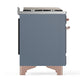 ILVE Majestic III 48-Inch Dual Fuel Range with 5 Sealed Burners + Griddle + French Top, 5.02 cu. ft. Oven, Blue Grey with Copper Trim, Natural Gas, Solid Door, UM48FQNR3BGP
