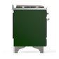 ILVE Majestic III 48-Inch Dual Fuel Range with 5 Sealed Burners + Griddle + French Top, 5.02 cu. ft. Oven, Emerald Green with Chrome Trim, Liquid Propane, Solid Door, UM48FQNR3EGCLP