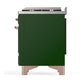 ILVE Majestic III 48-Inch Dual Fuel Range with 5 Sealed Burners + Griddle + French Top, 5.02 cu. ft. Oven, Emerald Green with Copper Trim, Liquid Propane, Solid Door, UM48FQNR3EGPLP