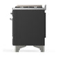 ILVE Majestic III 48-Inch Dual Fuel Range with 5 Sealed Burners + Griddle + French Top, 5.02 cu. ft. Oven, Matte Graphite with Chrome Trim, Liquid Propane, Solid Door, UM48FQNR3MGCLP