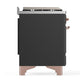 ILVE Majestic III 48-Inch Dual Fuel Range with 5 Sealed Burners + Griddle + French Top, 5.02 cu. ft. Oven, Matte Graphite with Copper Trim, Natural Gas, Solid Door, UM48FQNR3MGP