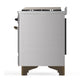 ILVE Majestic III 48-Inch Dual Fuel Range with 5 Sealed Burners + Griddle + French Top, 5.02 cu. ft. Oven, Stainless Steel with Burnished Trim, Liquid Propane, Solid Door, UM48FQNR3SSBLP