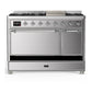 ILVE Majestic III 48-Inch Dual Fuel Range with 5 Sealed Burners + Griddle + French Top, 5.02 cu. ft. Oven, Stainless Steel with Chrome Trim, Liquid Propane, Solid Door, UM48FQNR3SSCLP