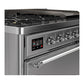 ILVE Majestic III 48-Inch Dual Fuel Range with 5 Sealed Burners + Griddle + French Top, 5.02 cu. ft. Oven, Stainless Steel with Chrome Trim, Liquid Propane, Solid Door, UM48FQNR3SSCLP